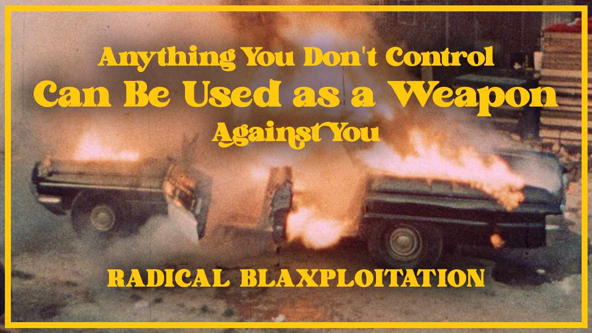 ANYTHING YOU DON’T CONTROL CAN BE USED AS A WEAPON AGAINST YOU: RADICAL BLAXPLOITATION image